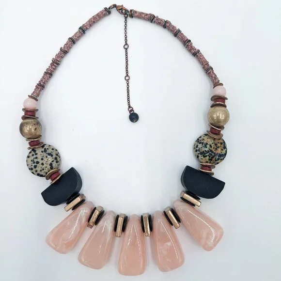 Anthropologie Beaded Boho Statement Fanfare Bib Necklace - Picture 1 of 4